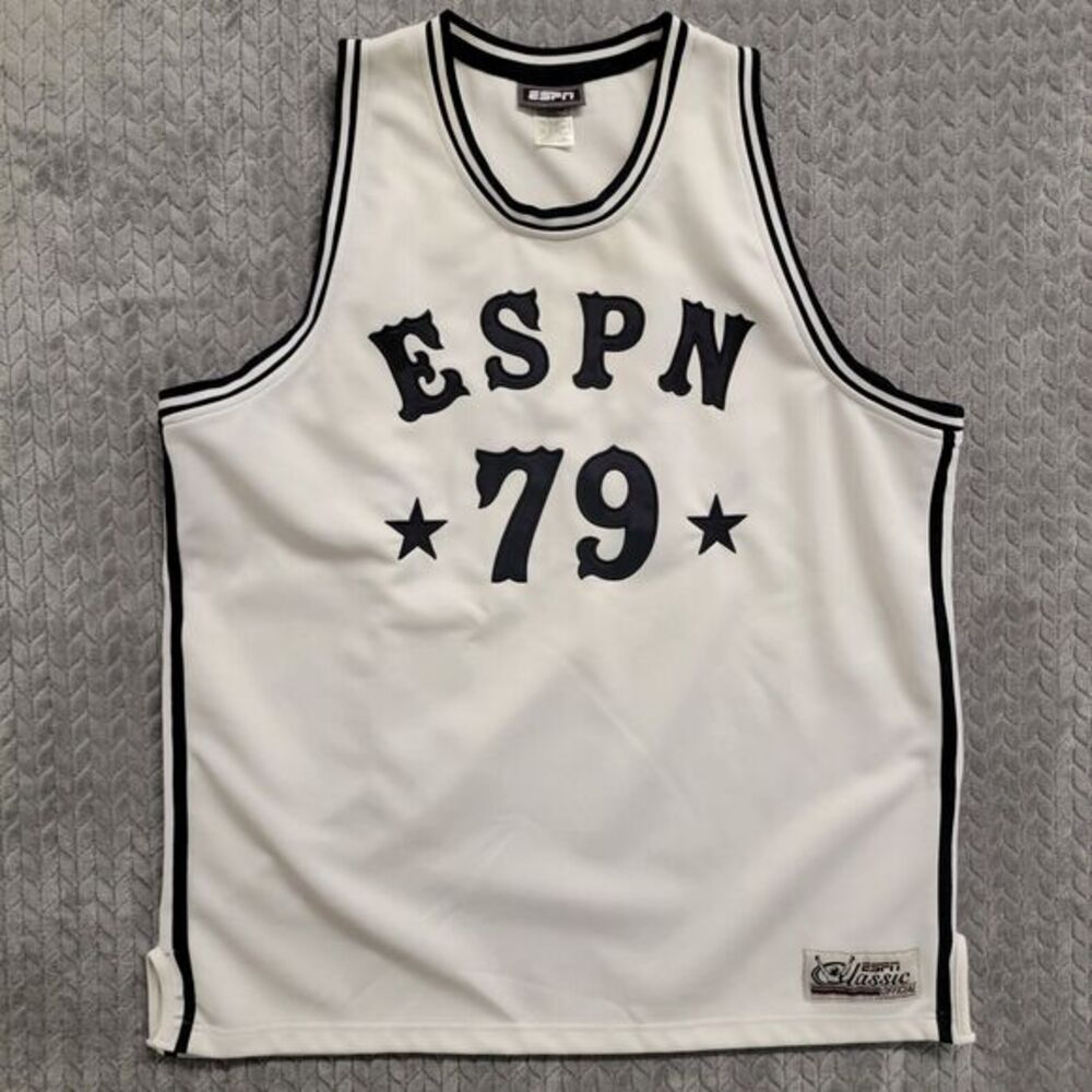 ESPN Classic '79 White Black Basketball Jersey Size 2XL‎ Promo